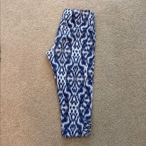 Blue and White Patterned Leggings